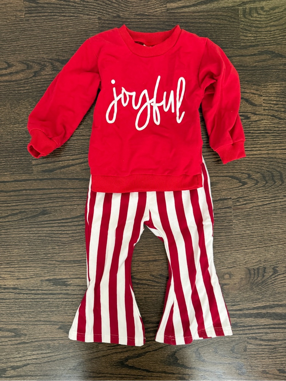 Kids Red "Joyful" holiday outfit